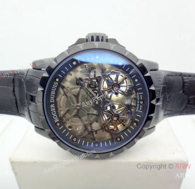 Roger Dubuis Excalibur Double Tourbillon Replica Watch All Black